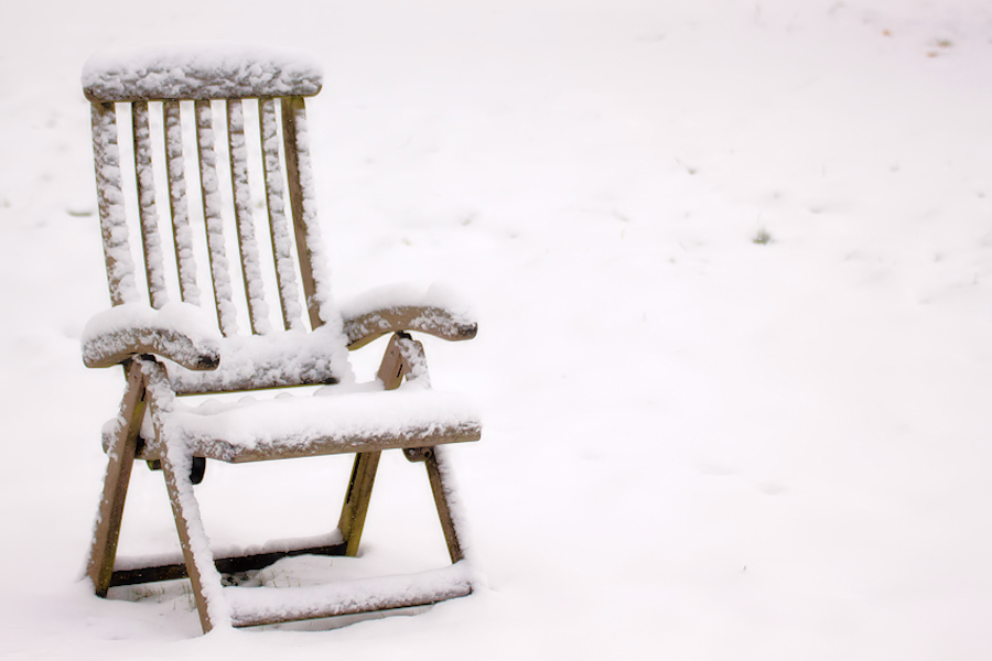 chair in snow
